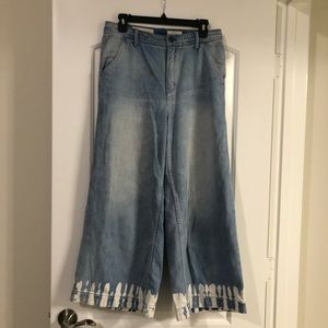 Anthropologie Wide Flare Cropped Jean